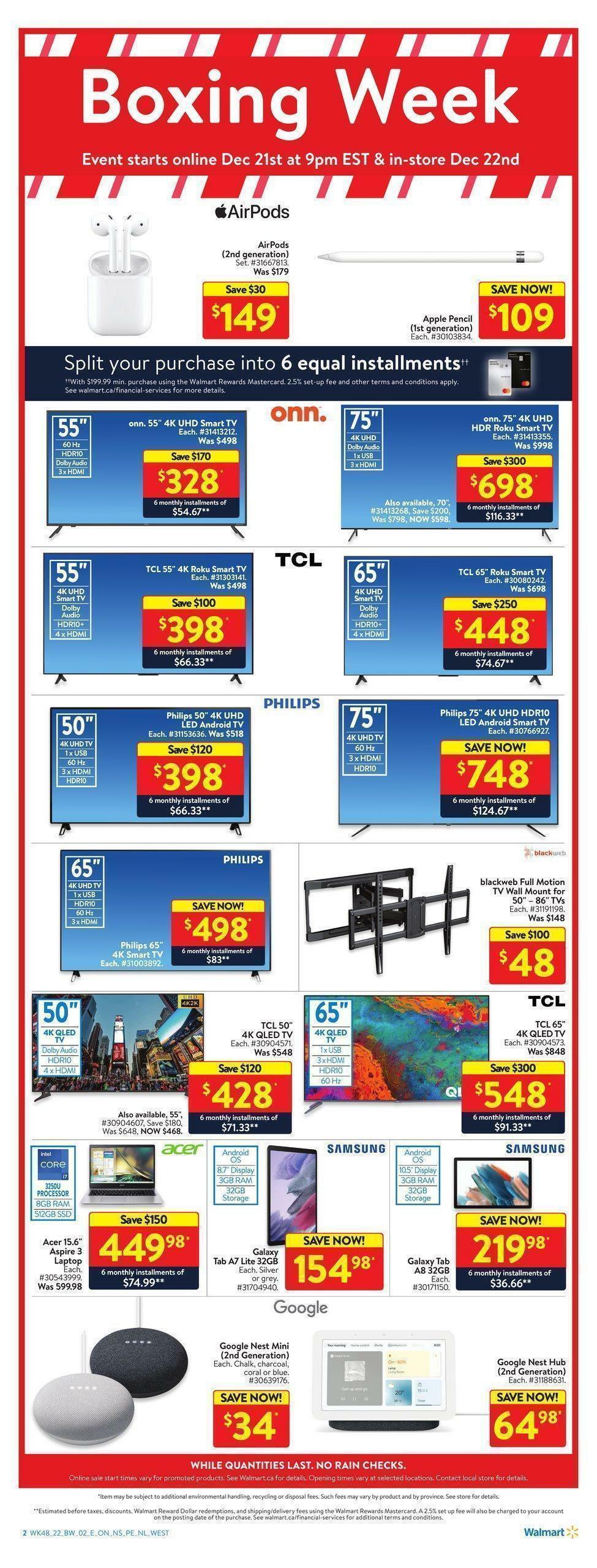 Walmart Boxing Week Flyer from December 21
