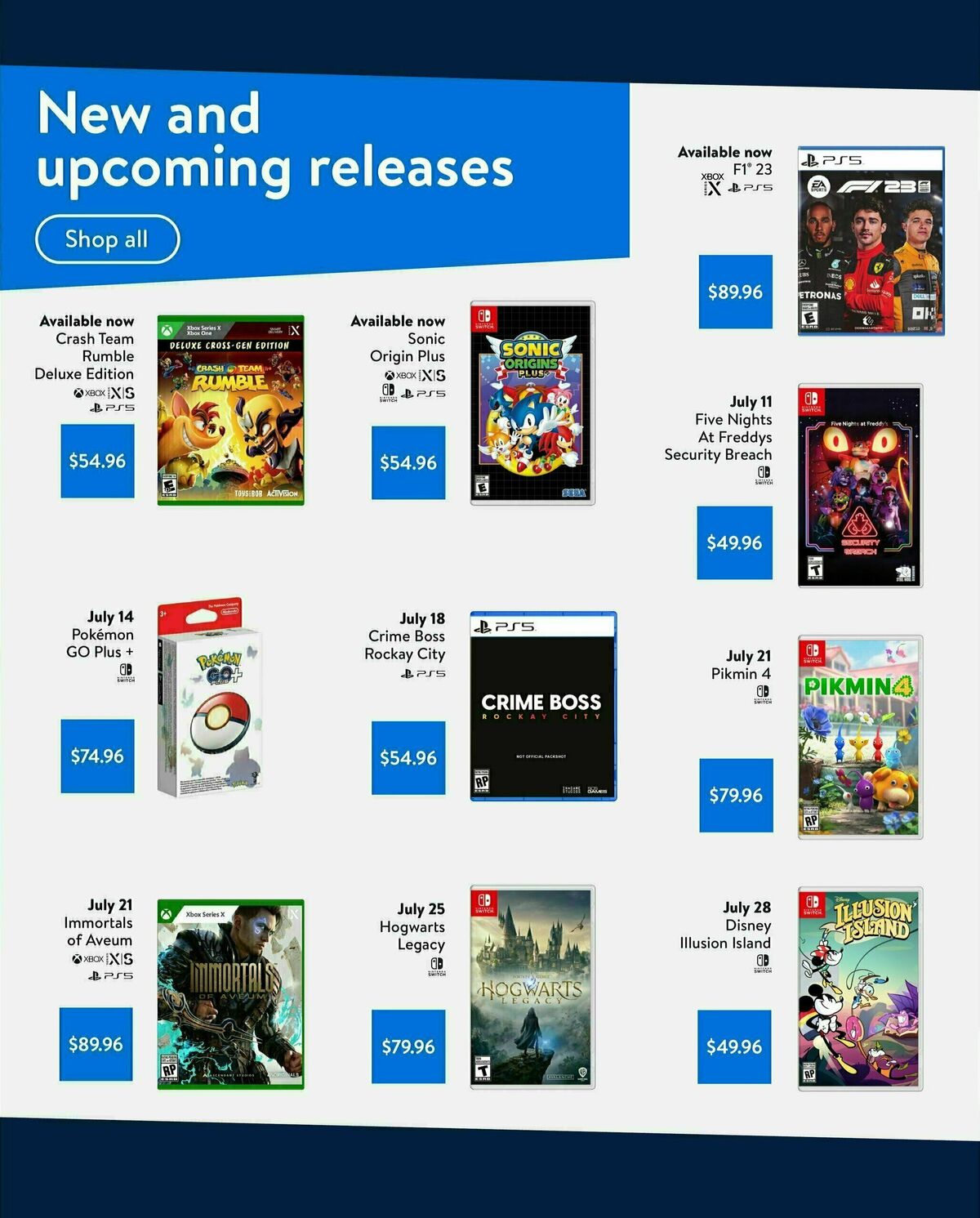 Walmart July/August Gaming Catalogue Flyer from July 6