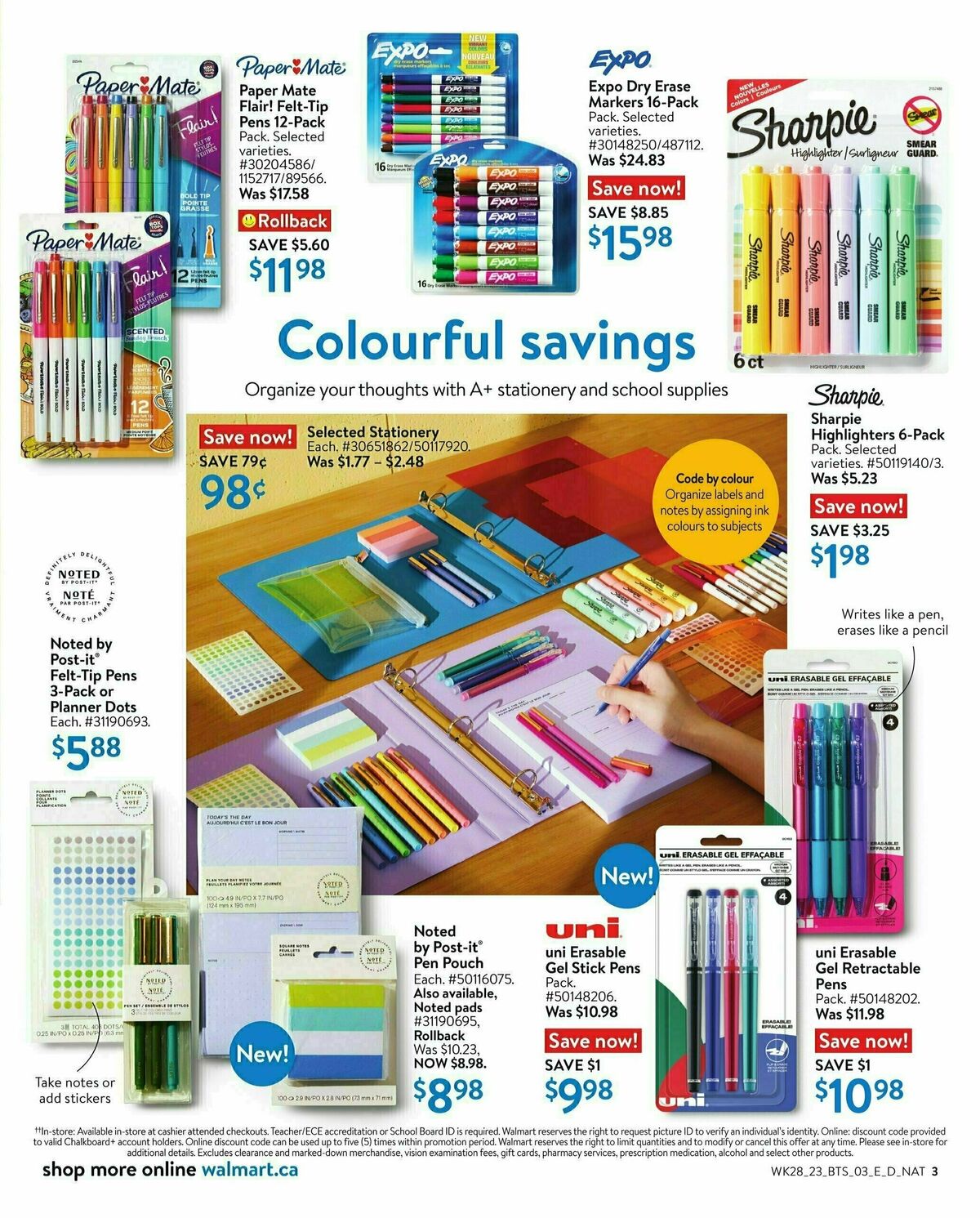 Walmart Back to School Flyer from August 3