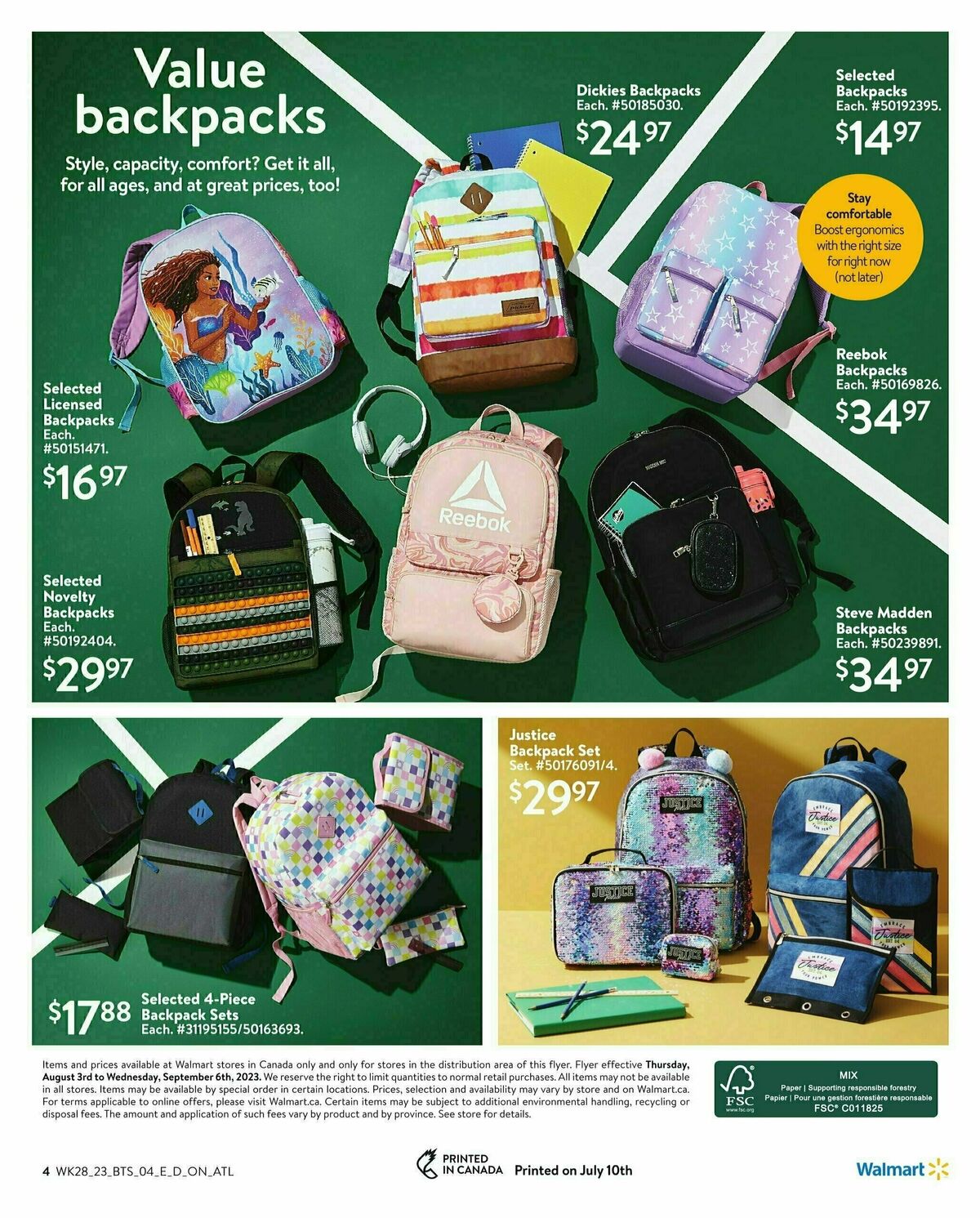 Walmart Back to School Flyer from August 3