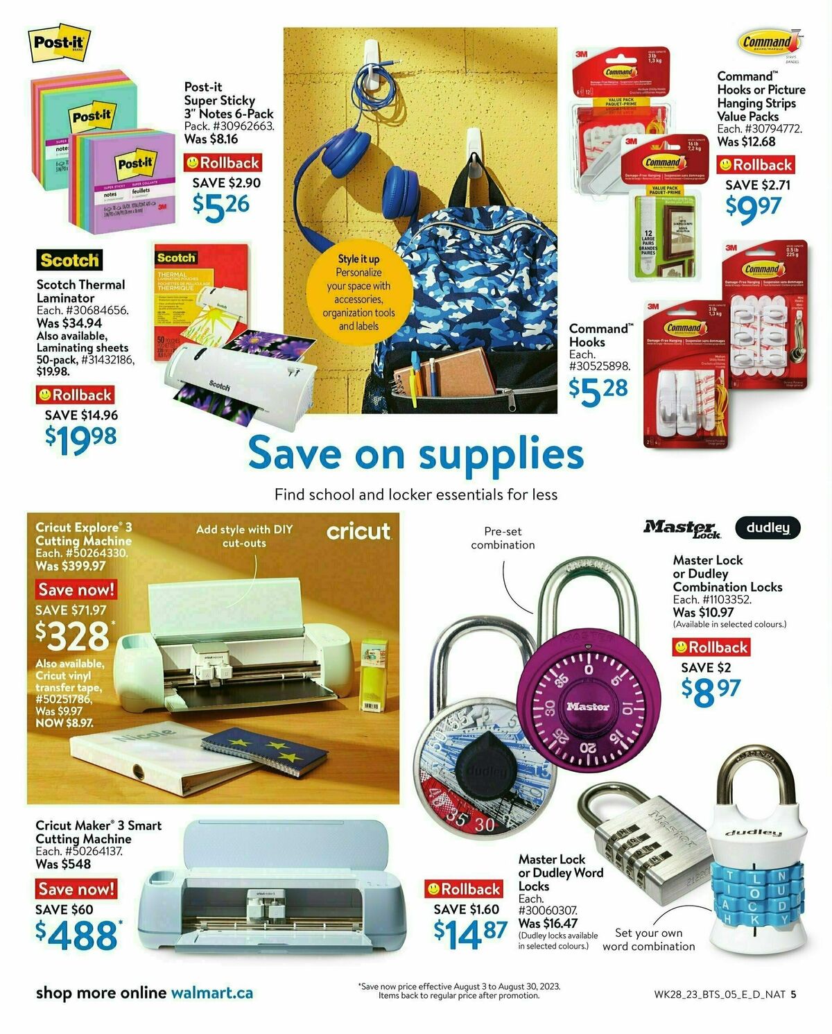 Walmart Back to School Flyer from August 3
