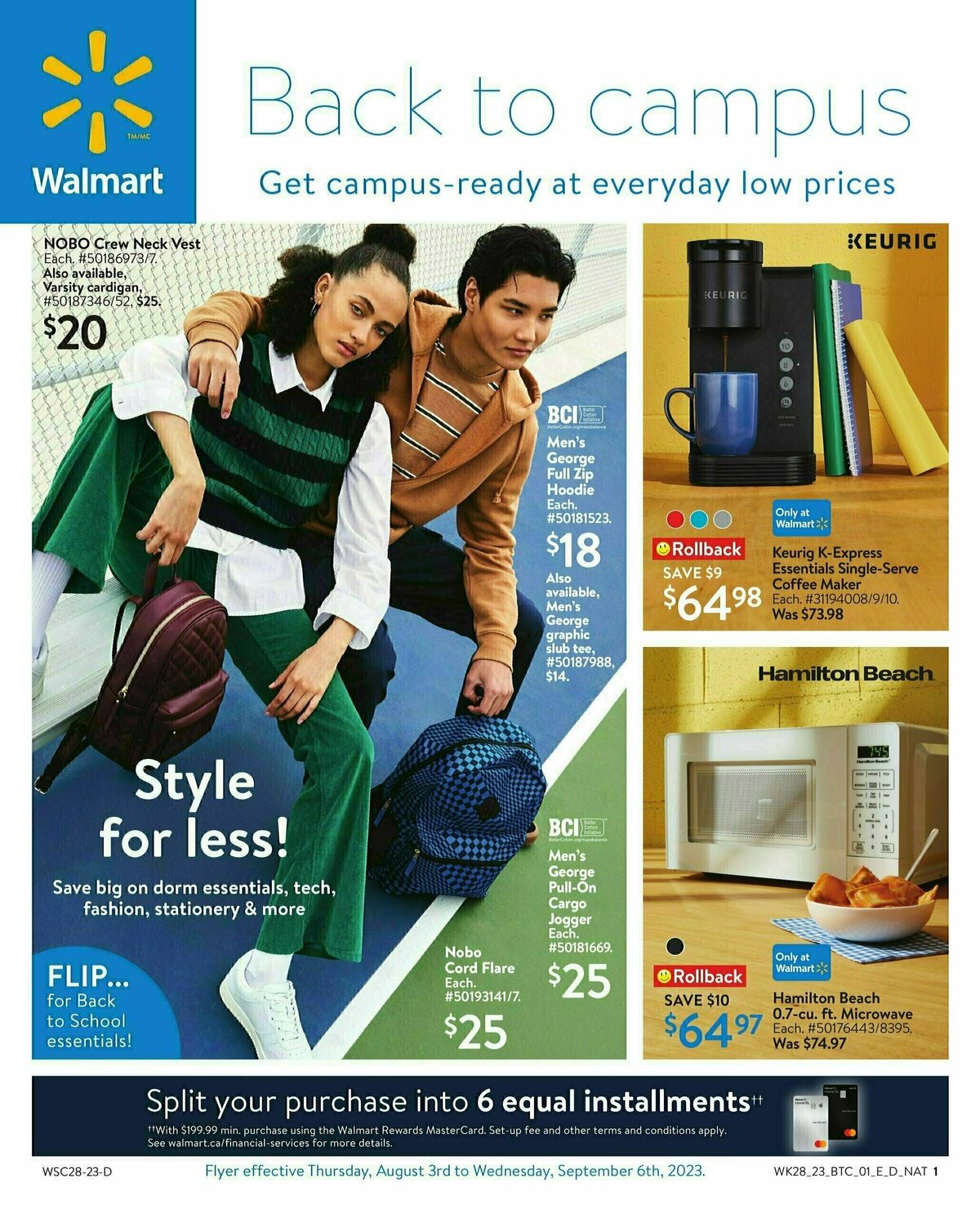 Walmart Back to Campus Flyer from August 3