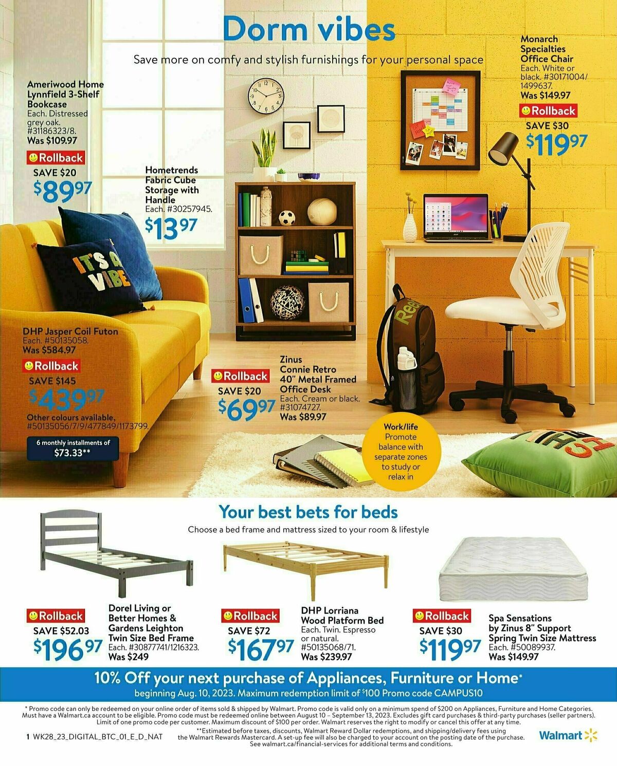 Walmart Back to Campus Flyer from August 3