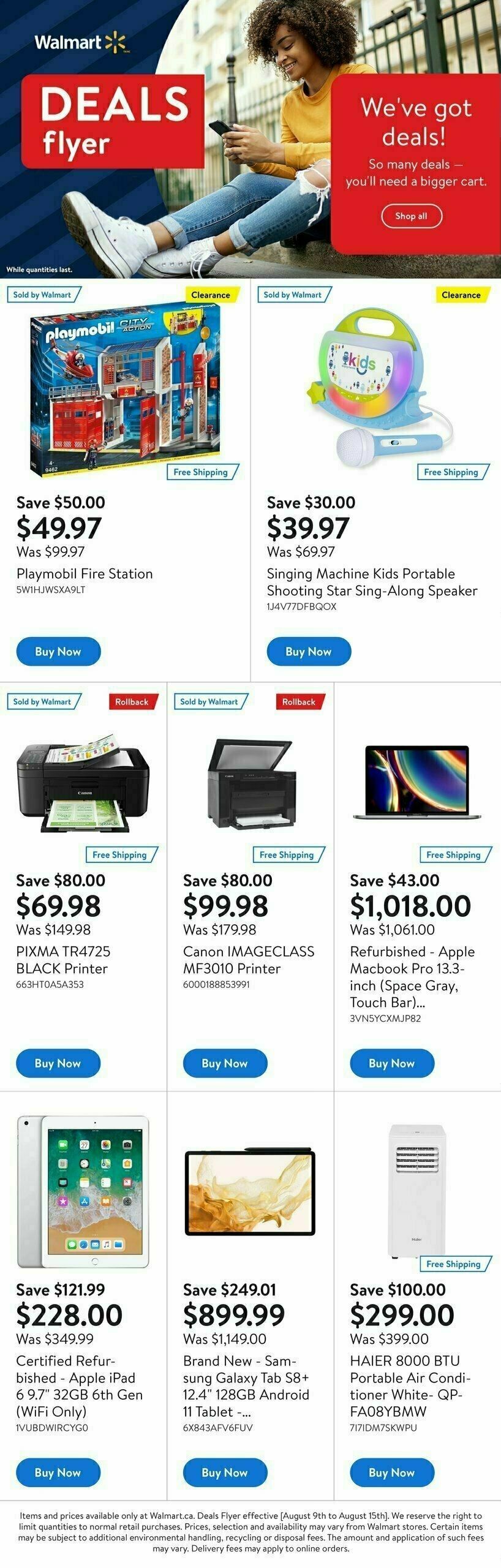 Walmart Deals Flyer Flyer from August 10