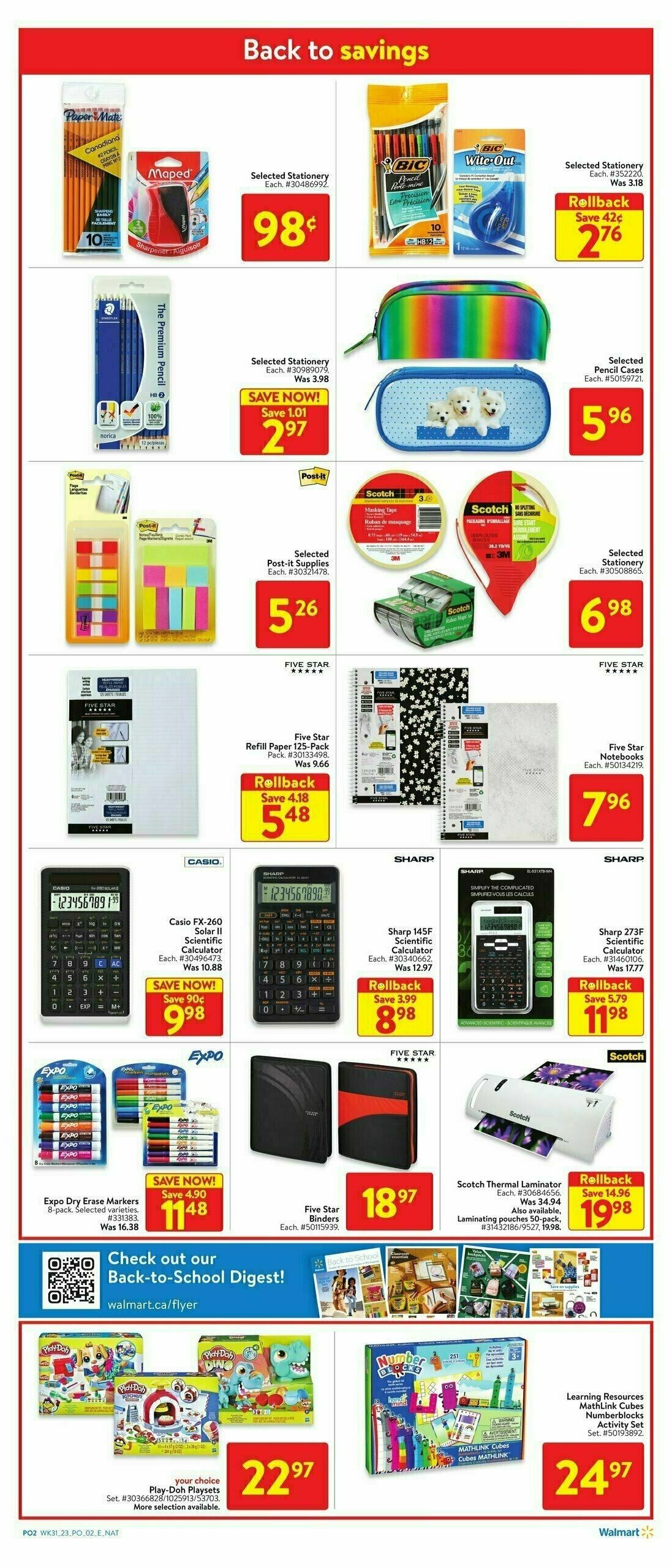 Walmart Back to school Flyer from August 24