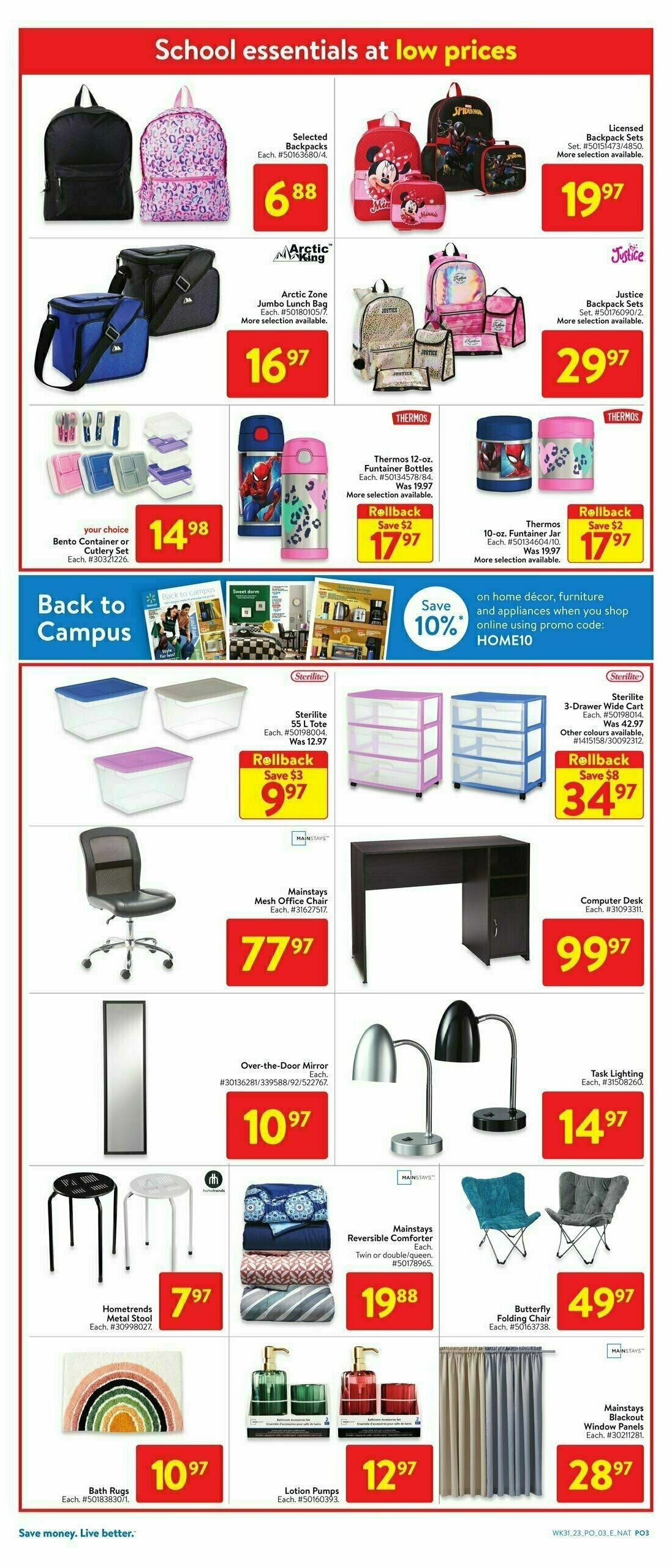 Walmart Back to school Flyer from August 24