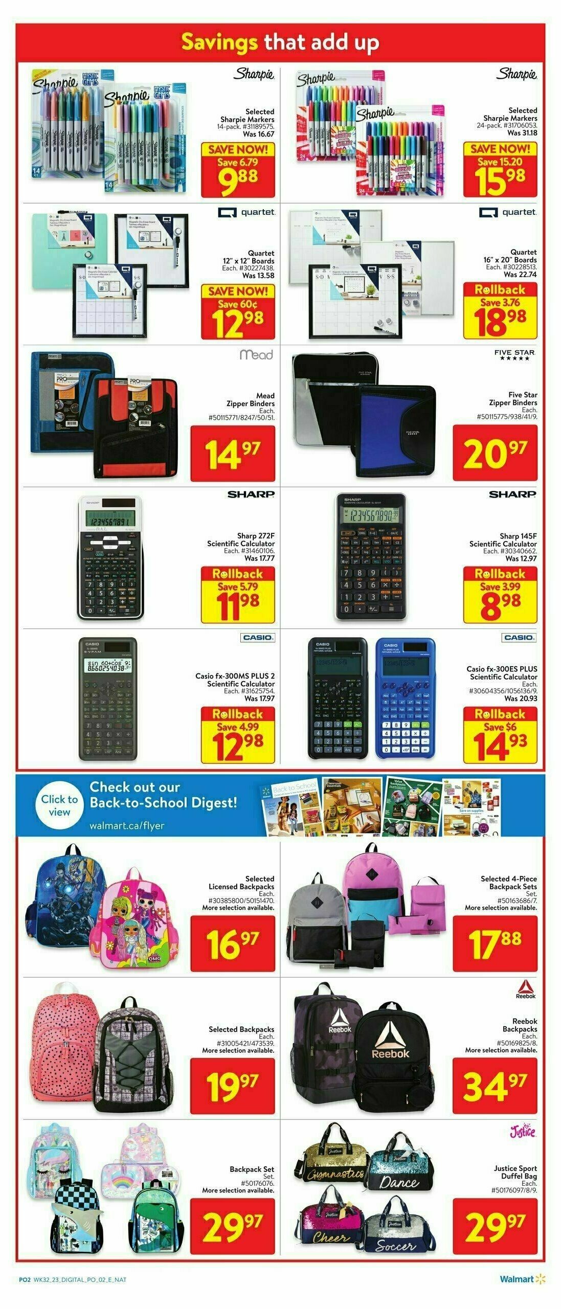 Walmart Back to school Flyer from August 31