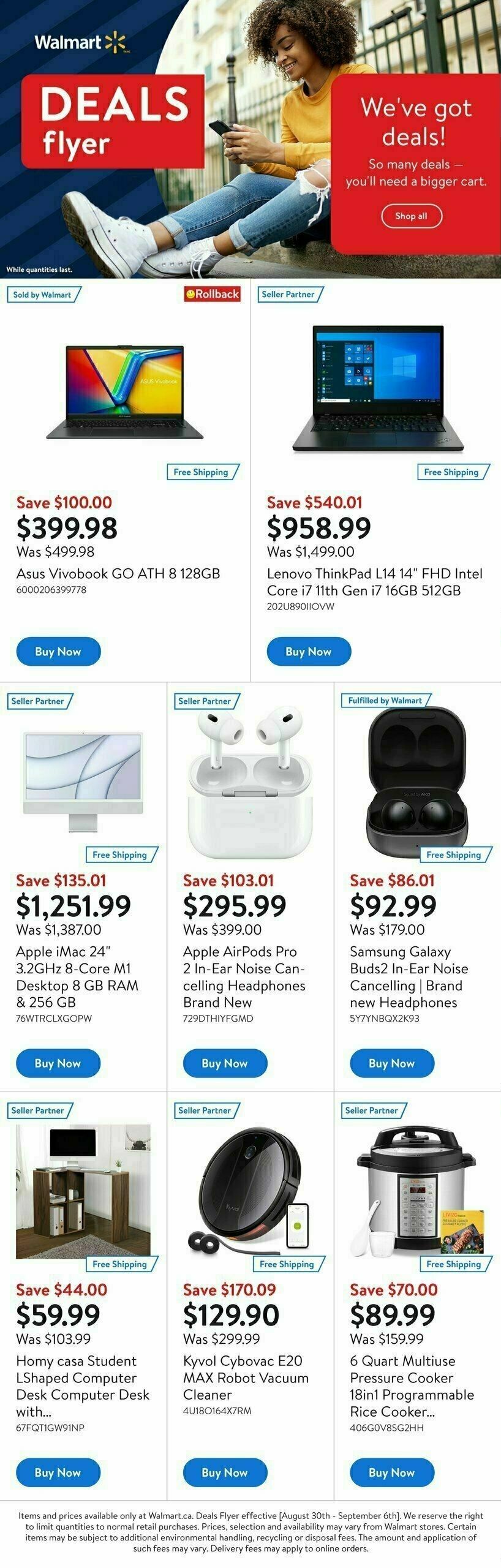 Walmart Deals Flyer Flyer from August 31