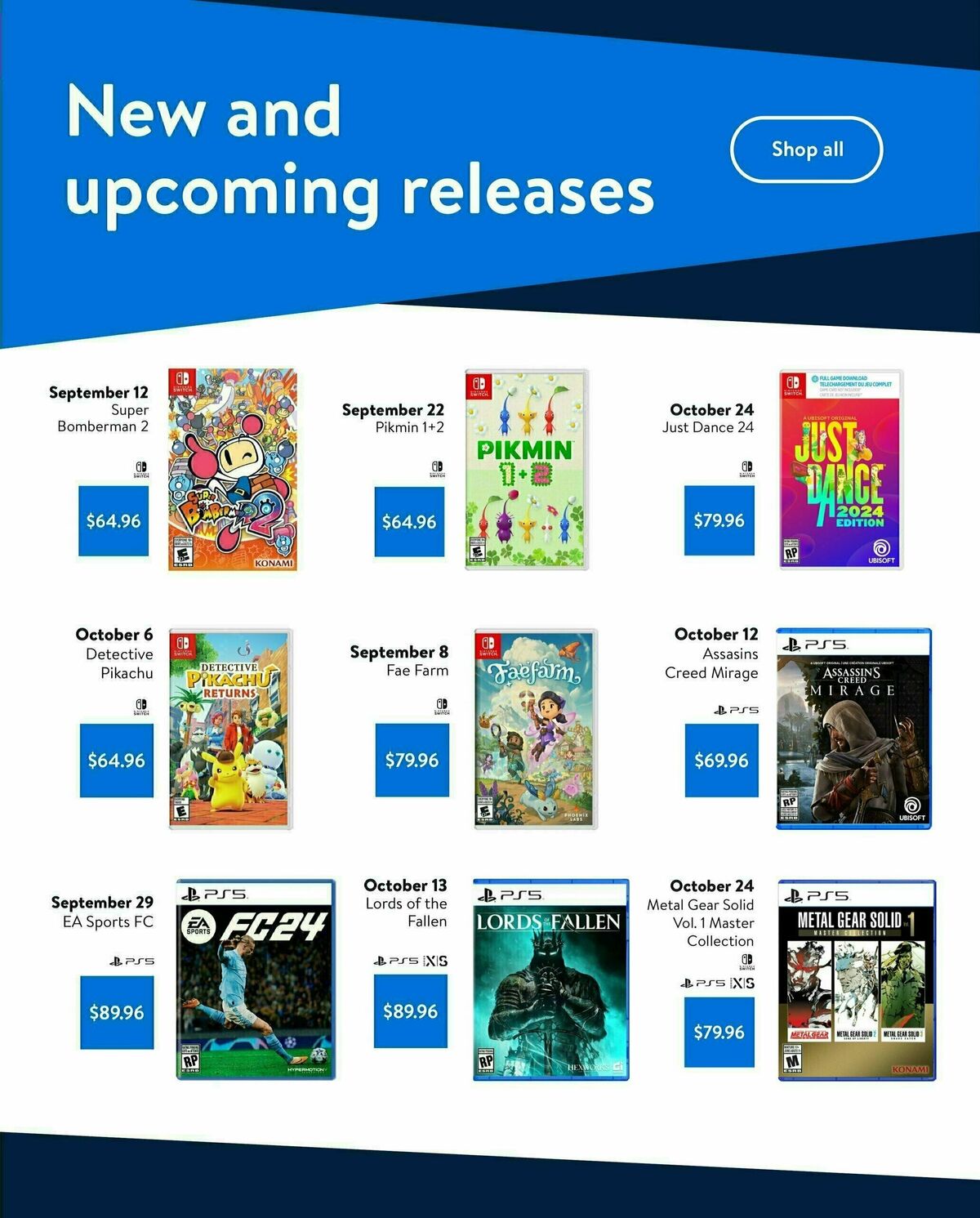 Walmart September/October Gaming Catalogue Flyer from September 7