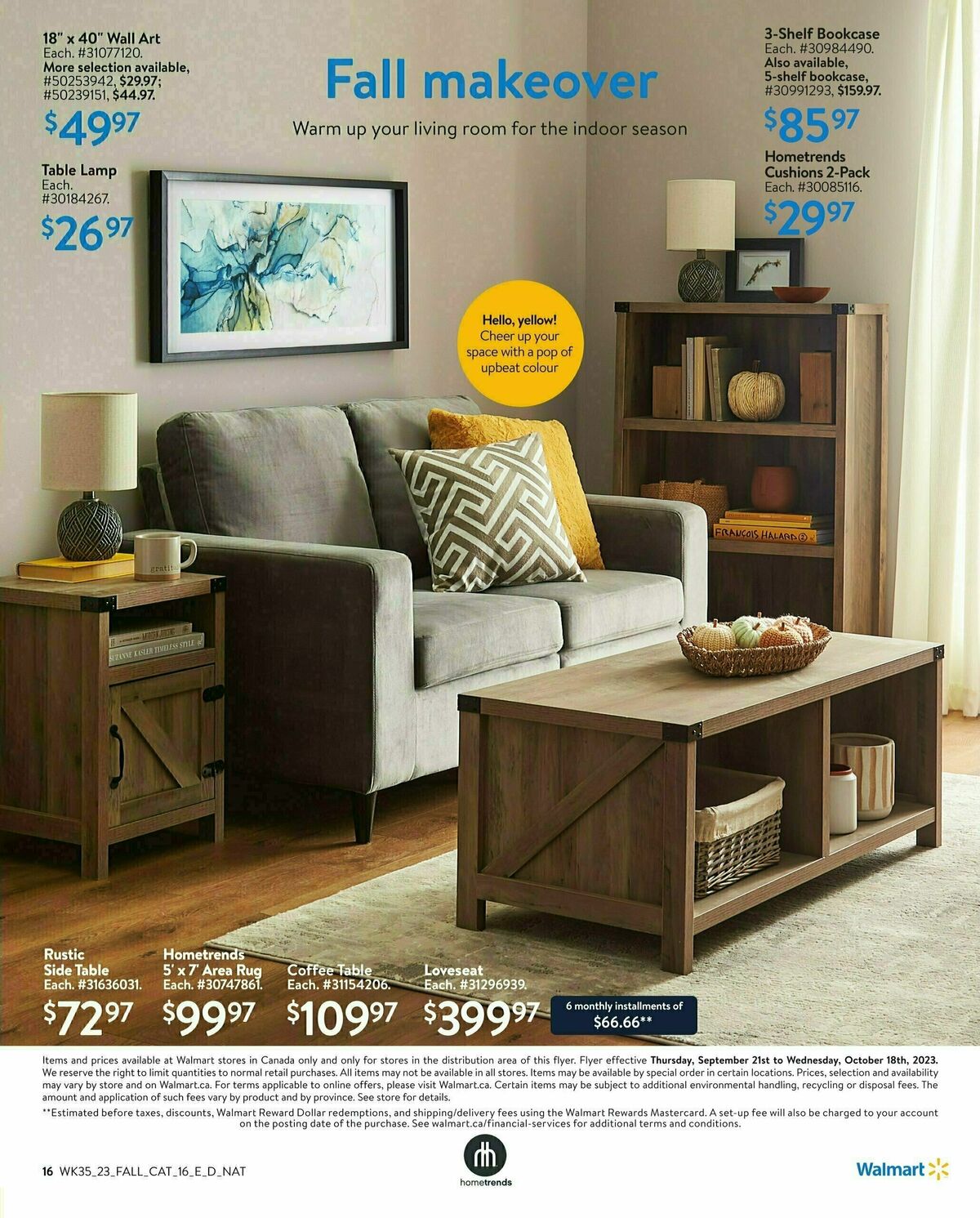 Walmart Fall Living Flyer from September 21