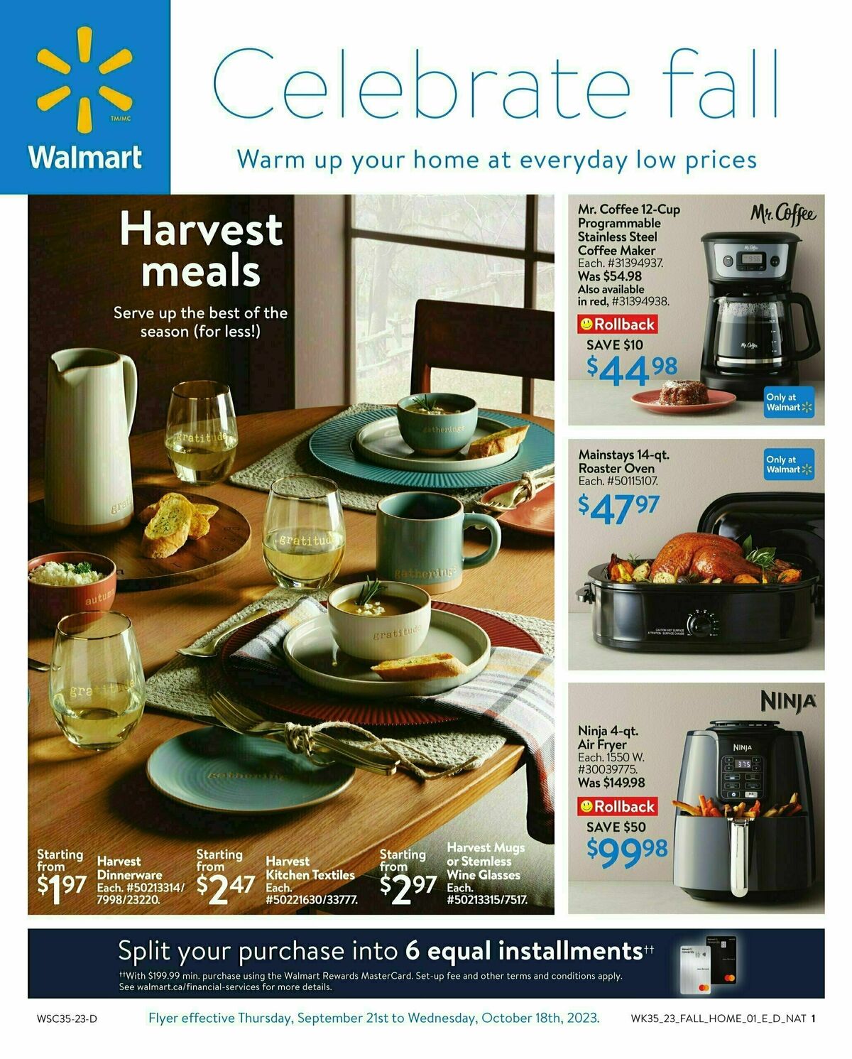 Walmart Celebrate Fall Flyer from September 21