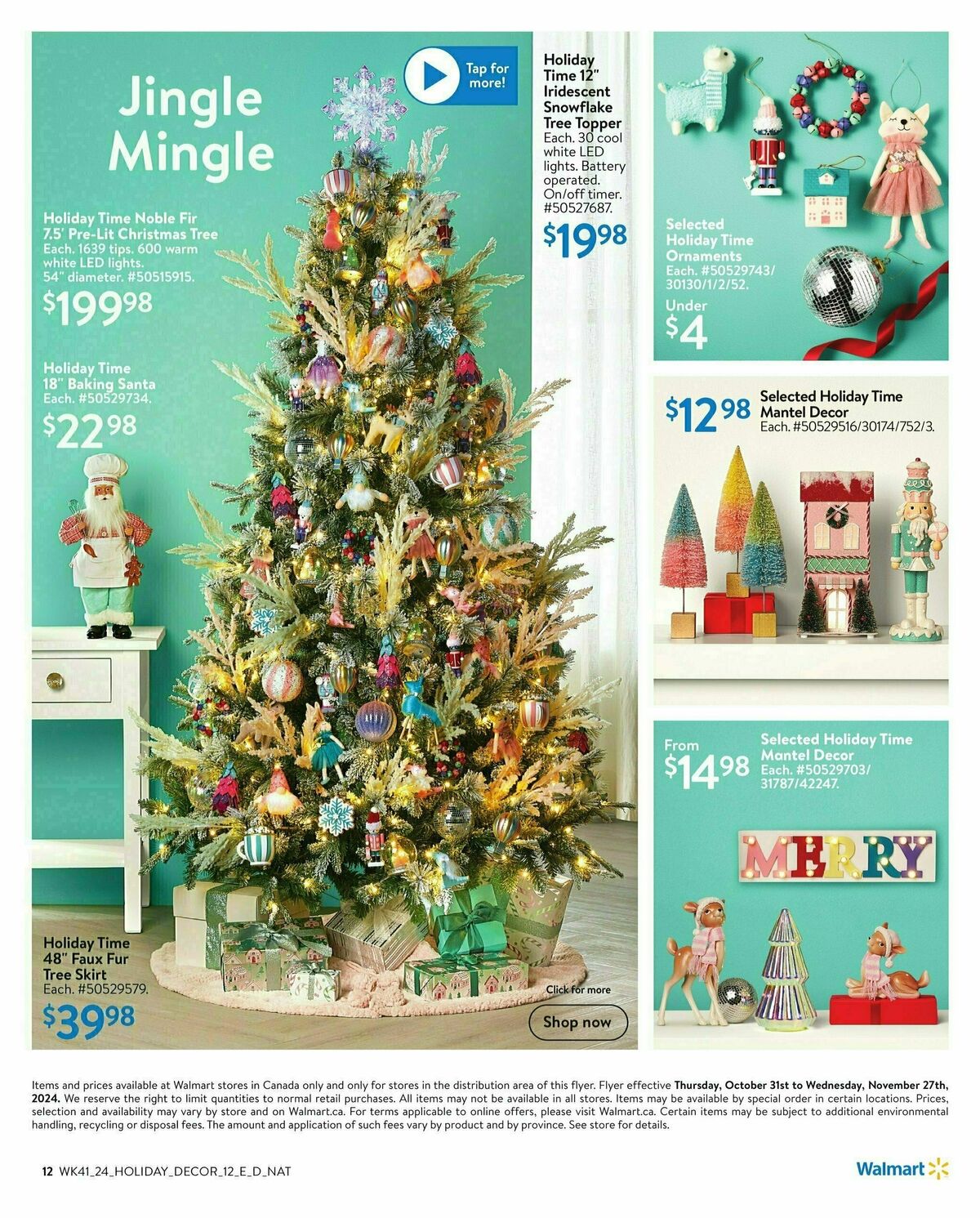 Walmart Holiday Decor Flyer from October 31