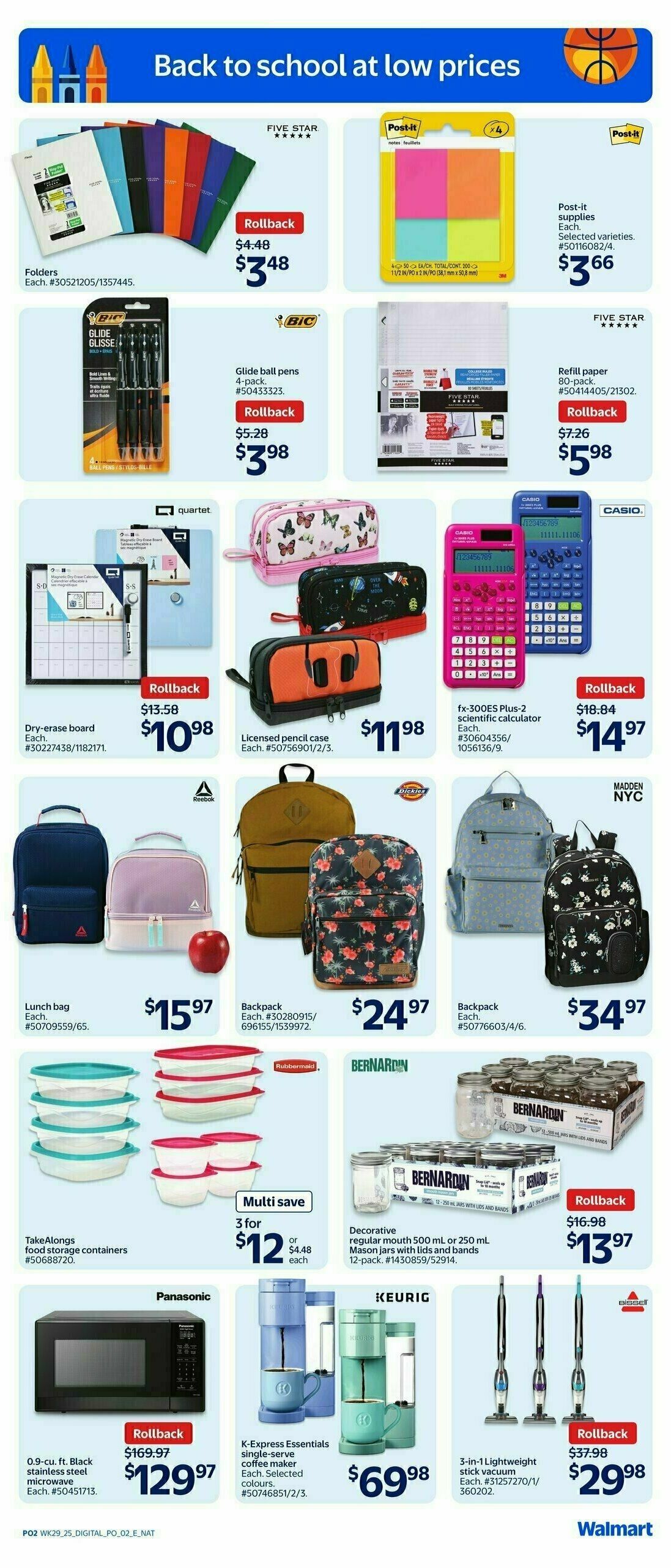 Walmart Back to school Flyer from August 14