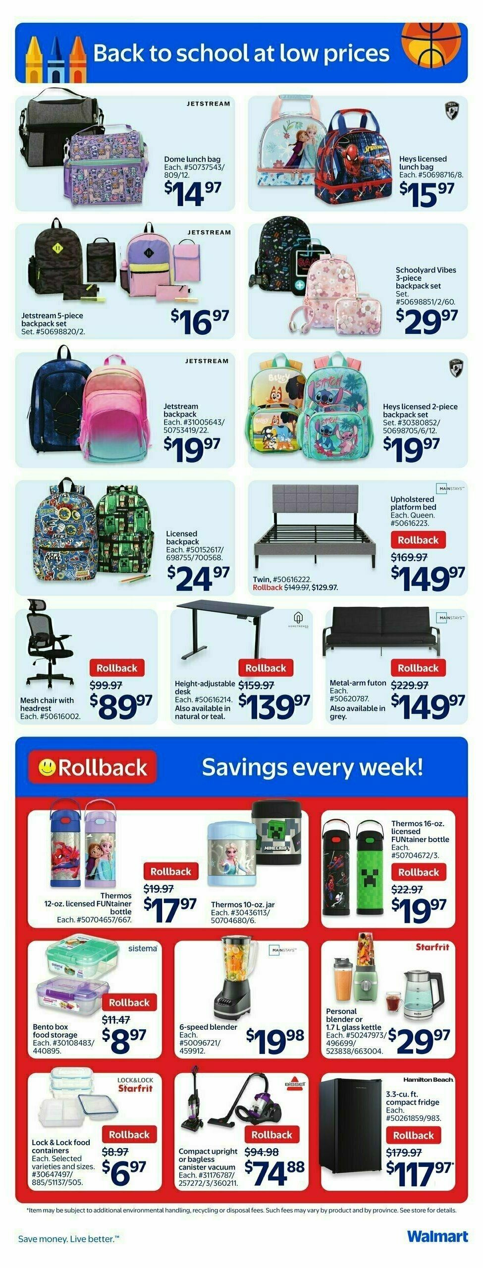 Walmart Back to school Flyer from August 14
