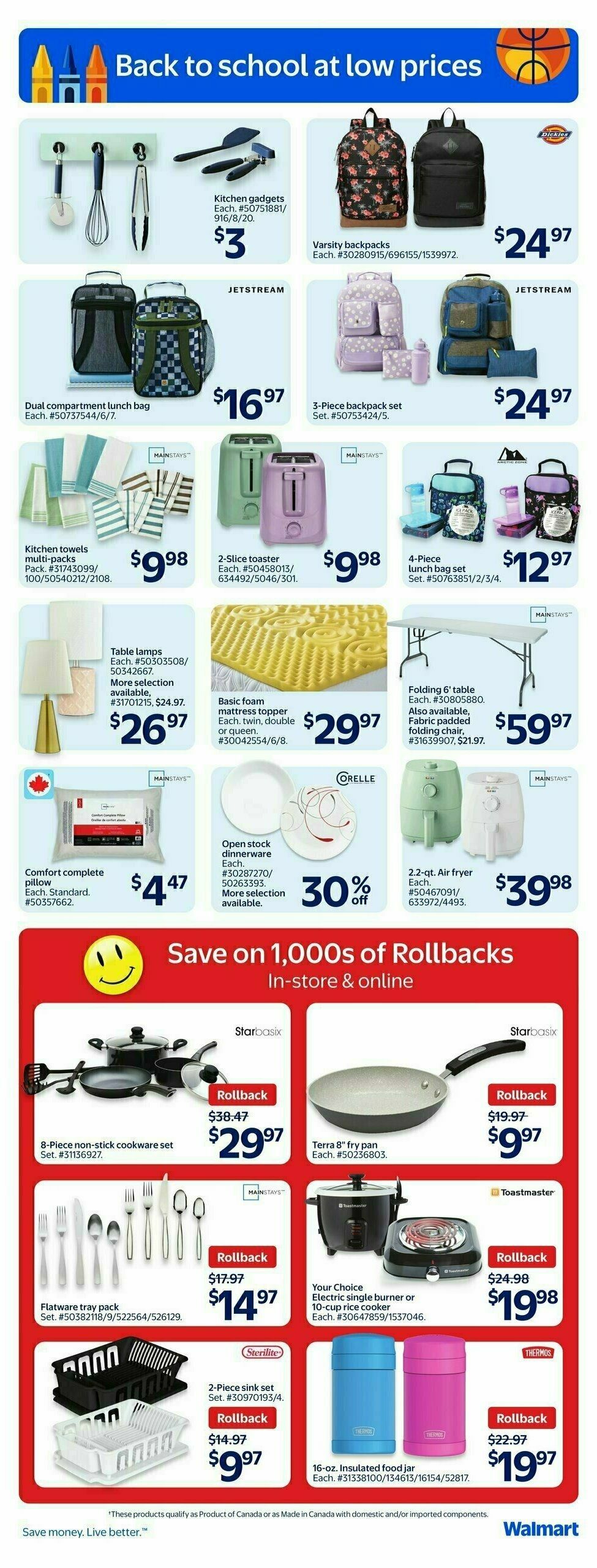 Walmart Back To School Flyer from August 21