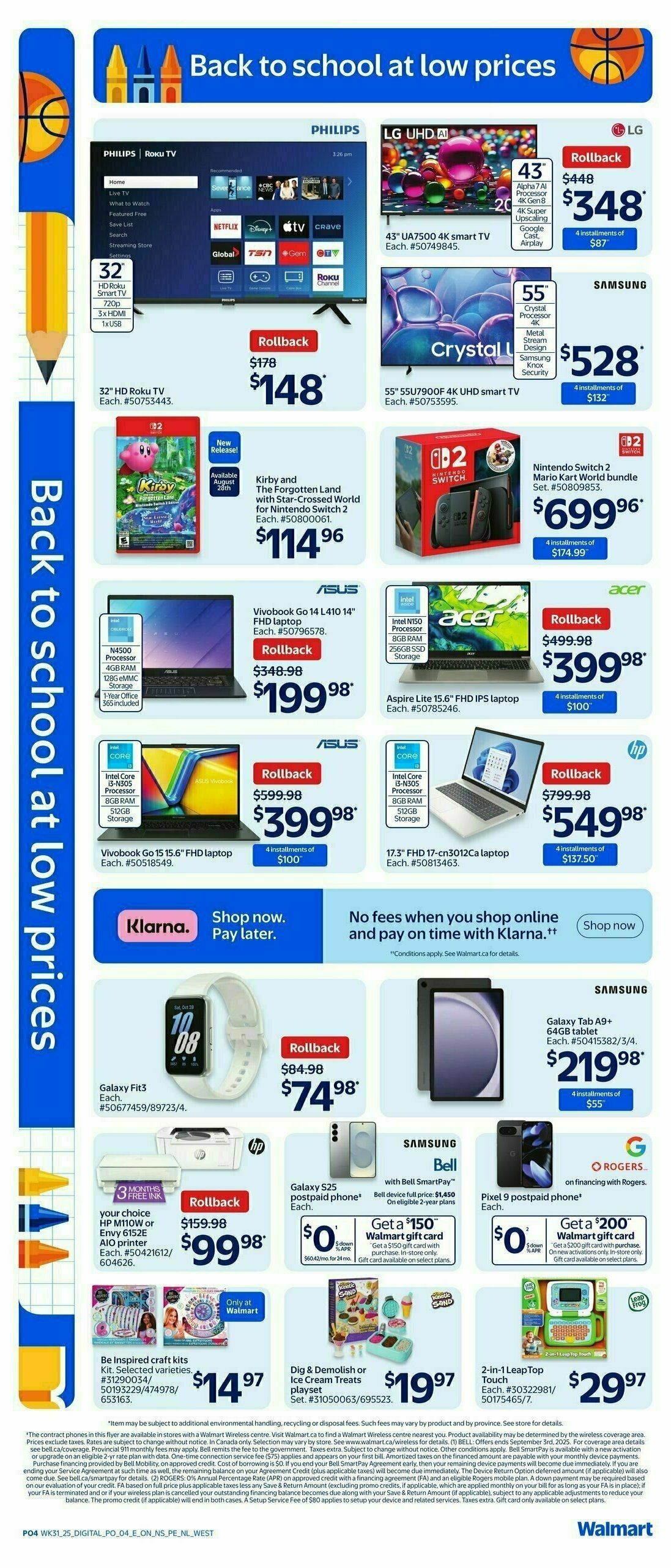 Walmart Back To School Flyer from August 28