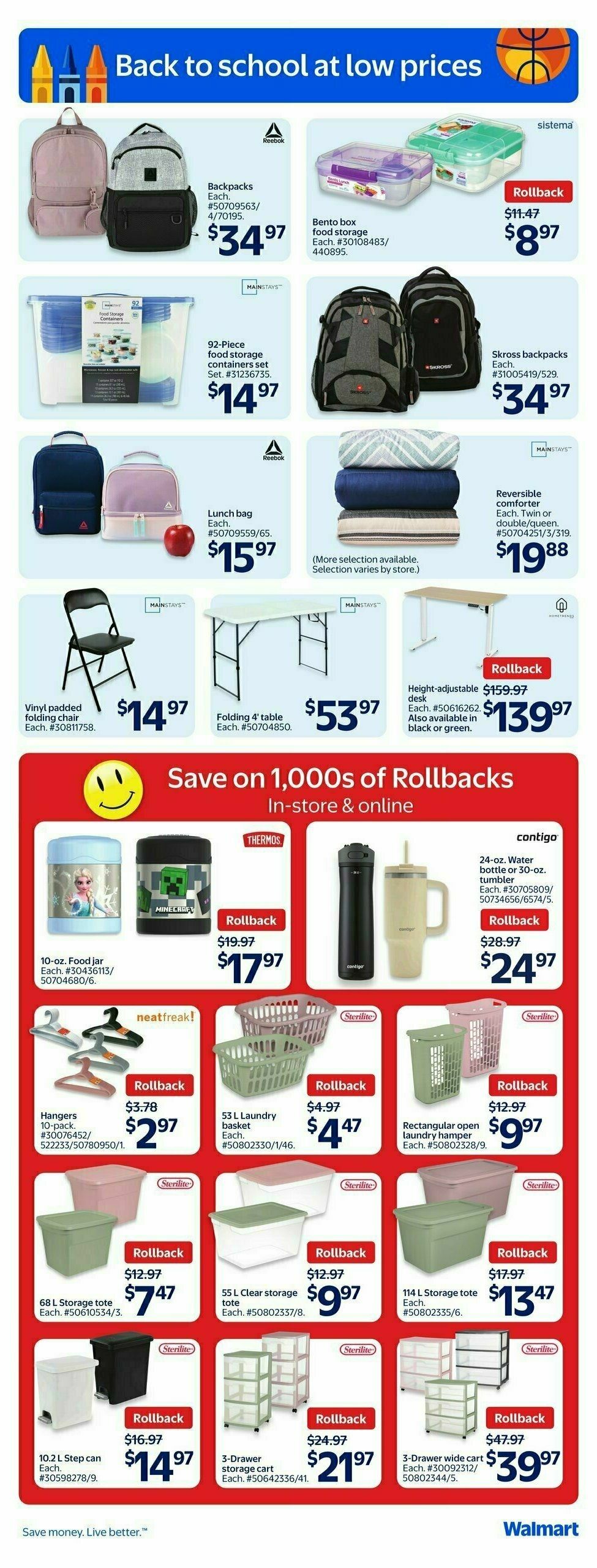 Walmart Back To School Flyer from August 28