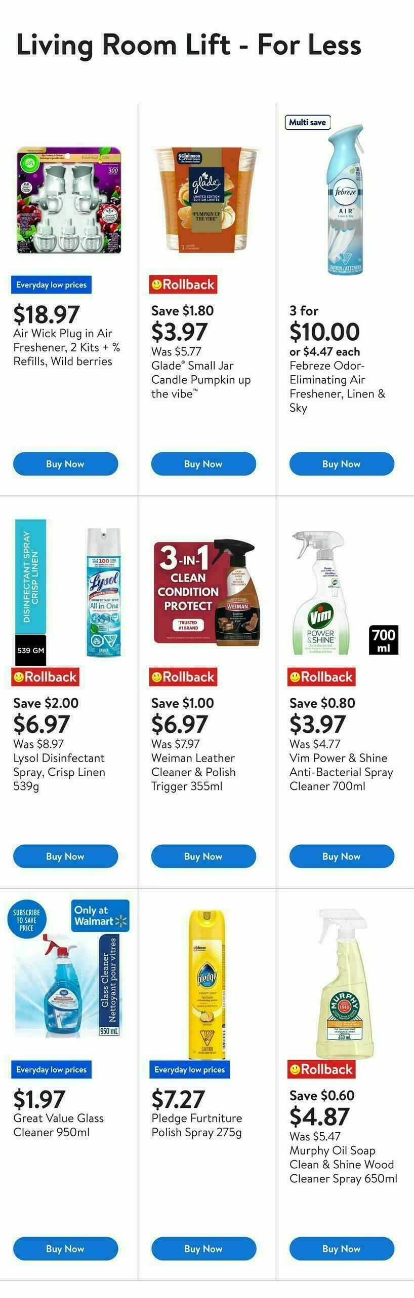 Walmart Fall Cleaning Essentials at Low Prices Flyer from September 11