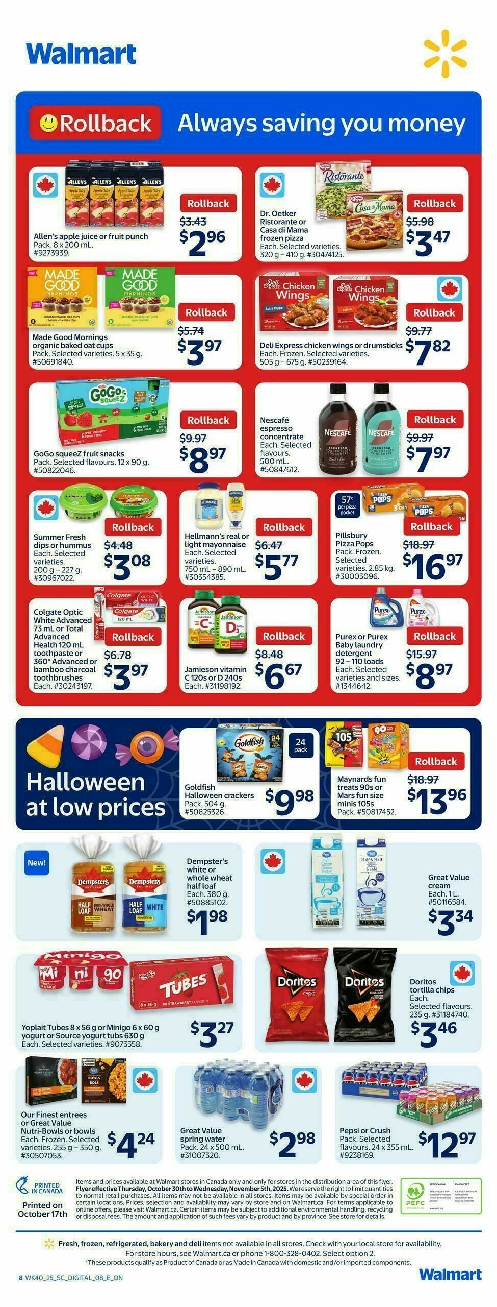 Walmart Flyer from October 30