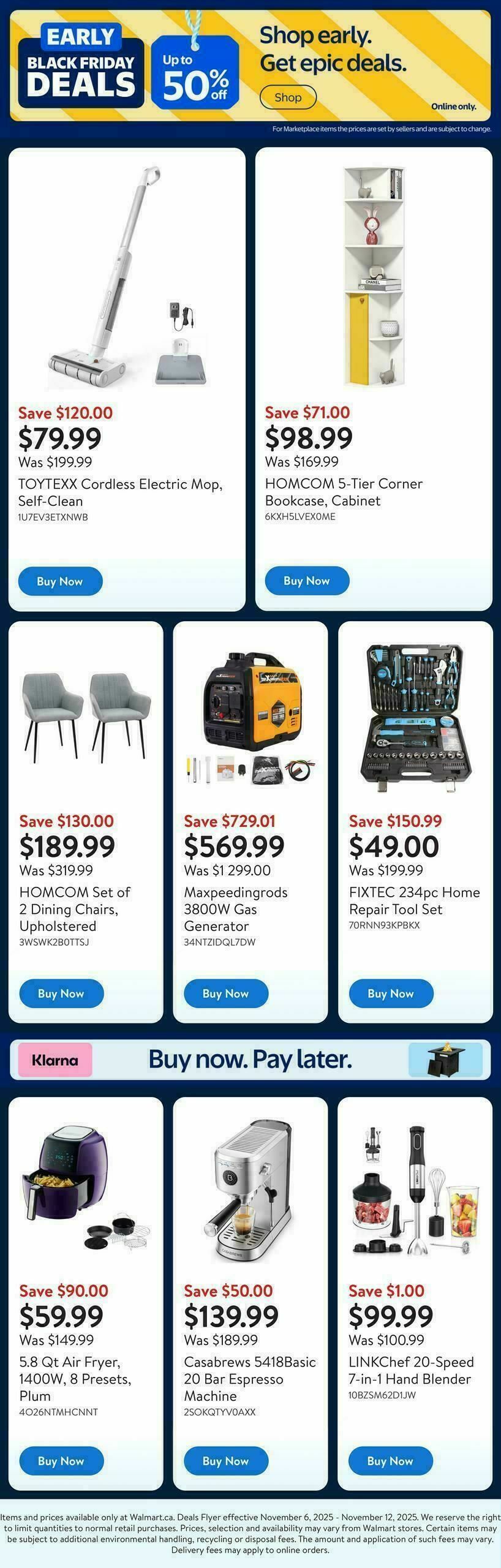 Walmart Early Black Friday Flyer from November 6