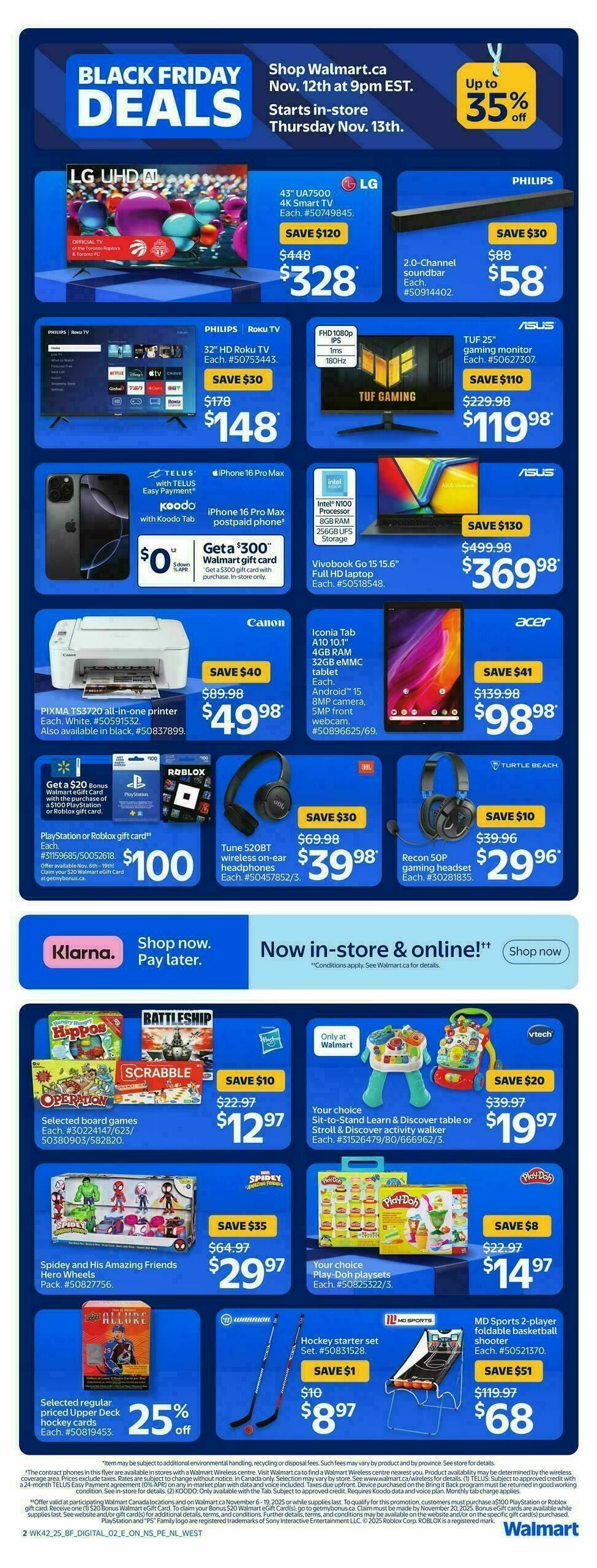 Walmart Black Friday Flyer from November 13