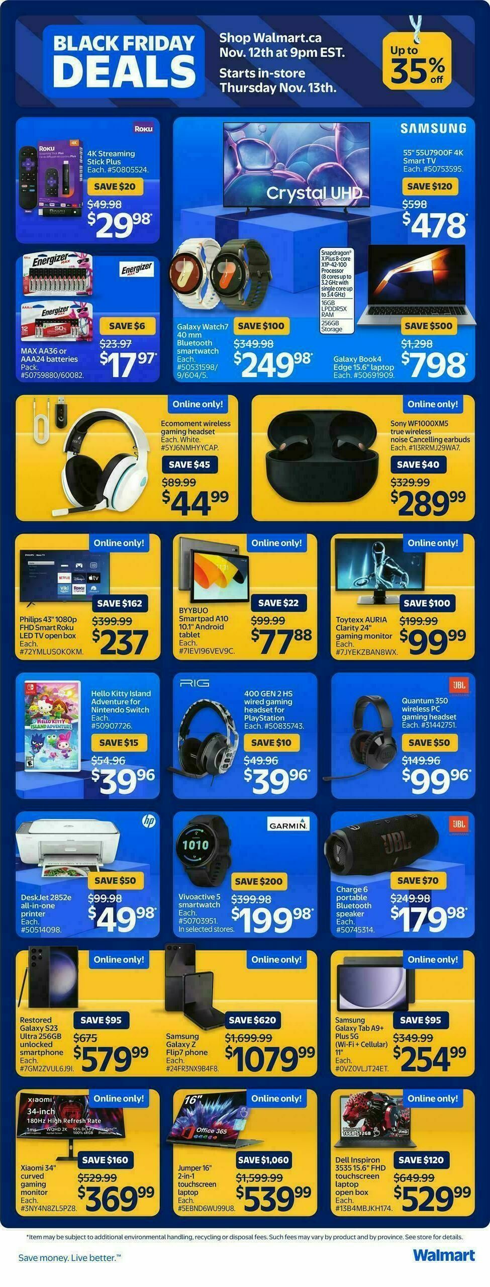 Walmart Black Friday Flyer from November 13