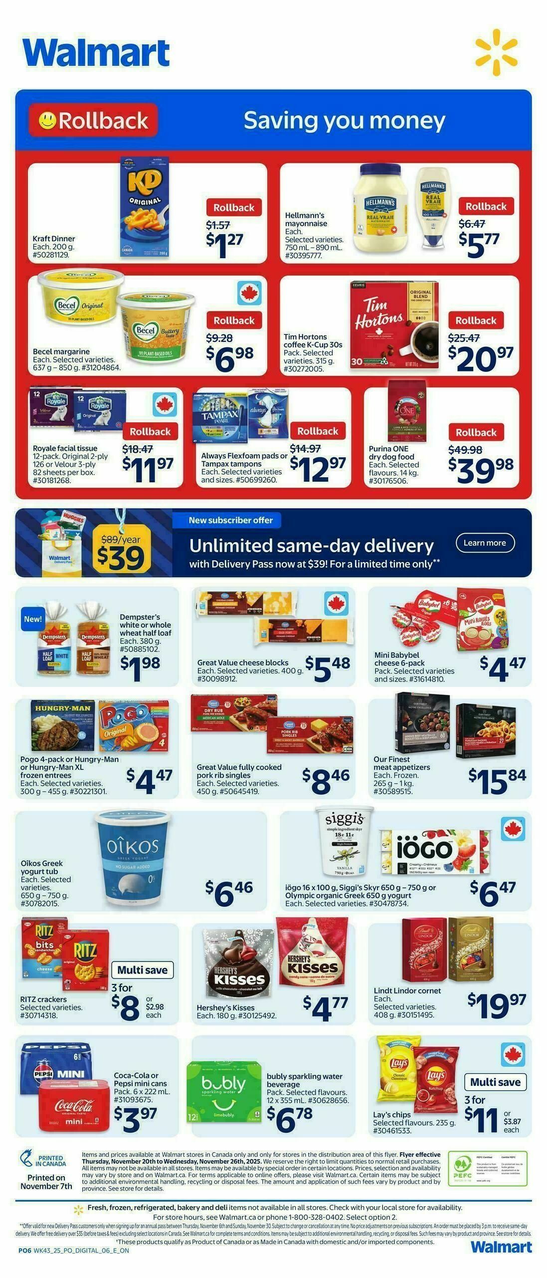 Walmart Black Friday Flyer from November 20