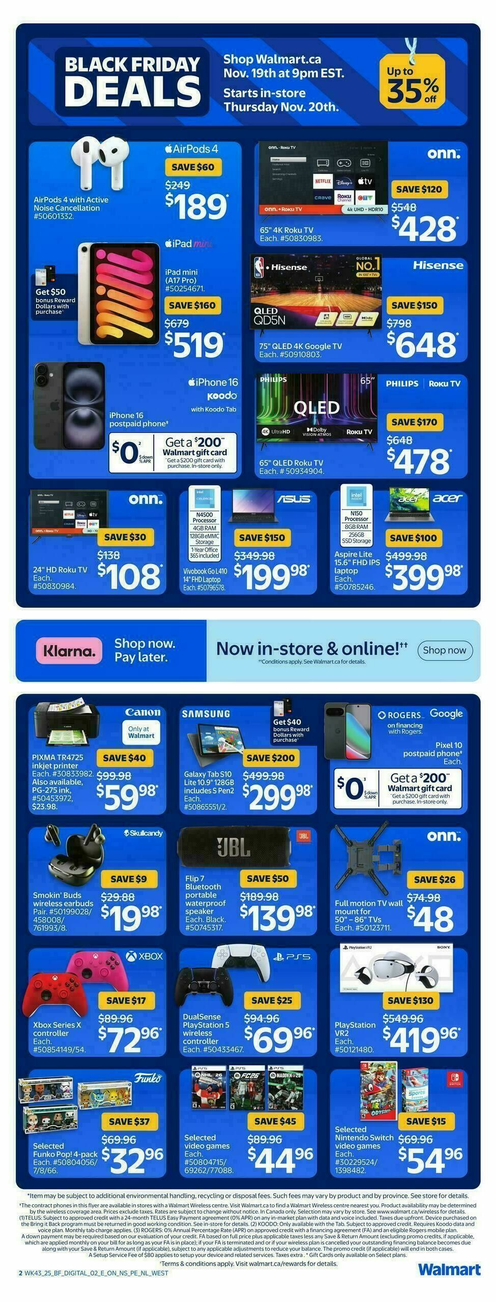 Walmart Black Friday Flyer from November 20