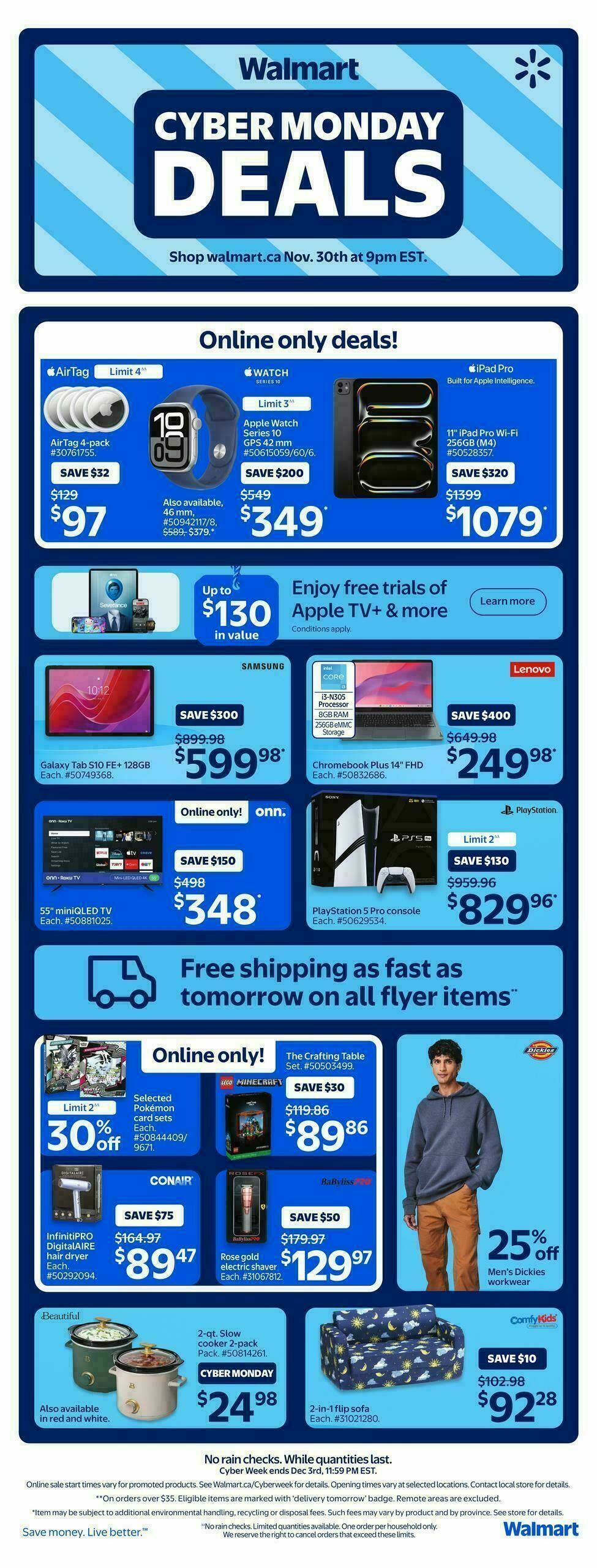 Walmart Cyber Week Flyer from December 1