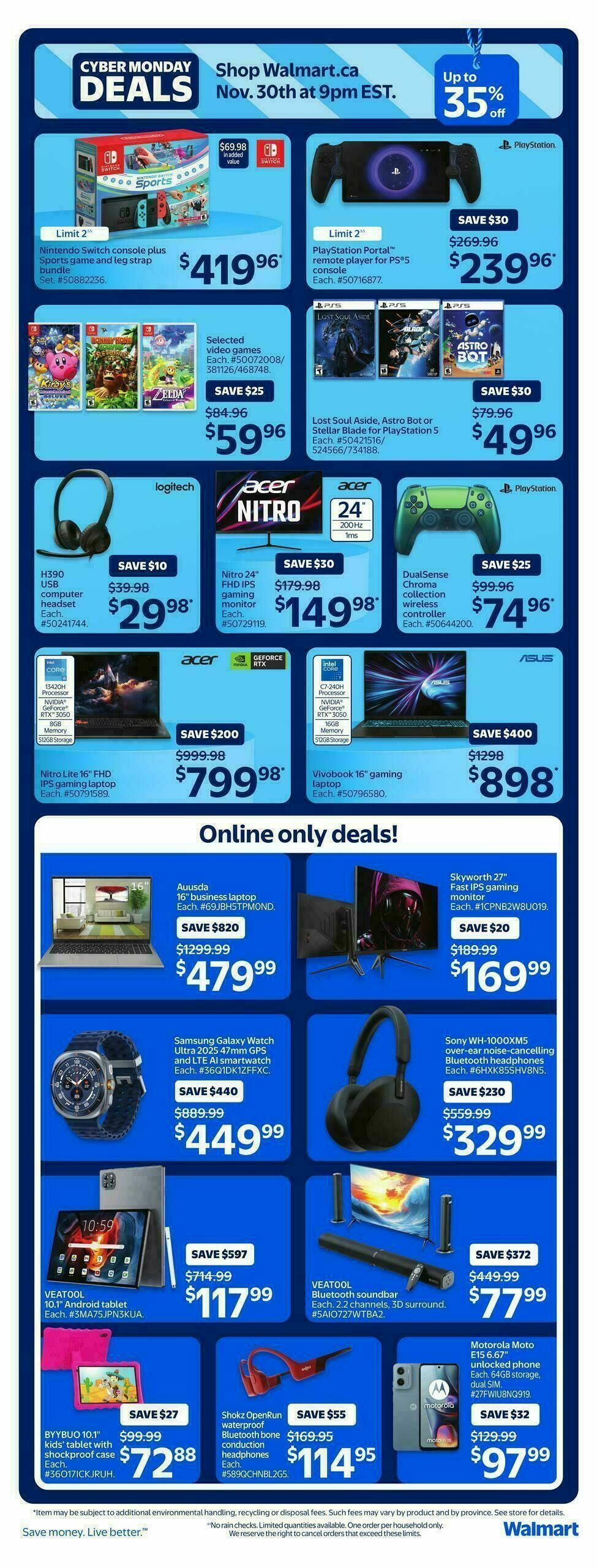 Walmart Cyber Week Flyer from December 1
