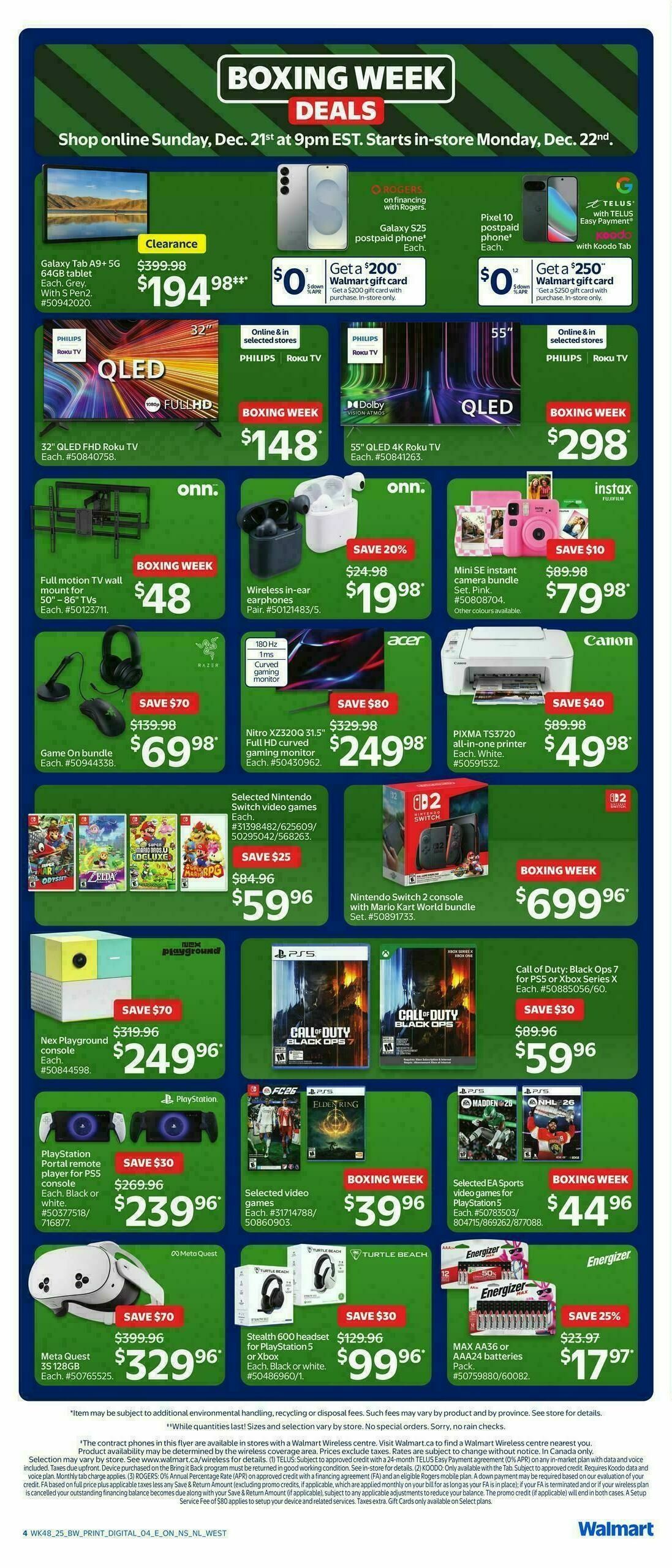 Walmart Boxing Week Deals Flyer from December 22