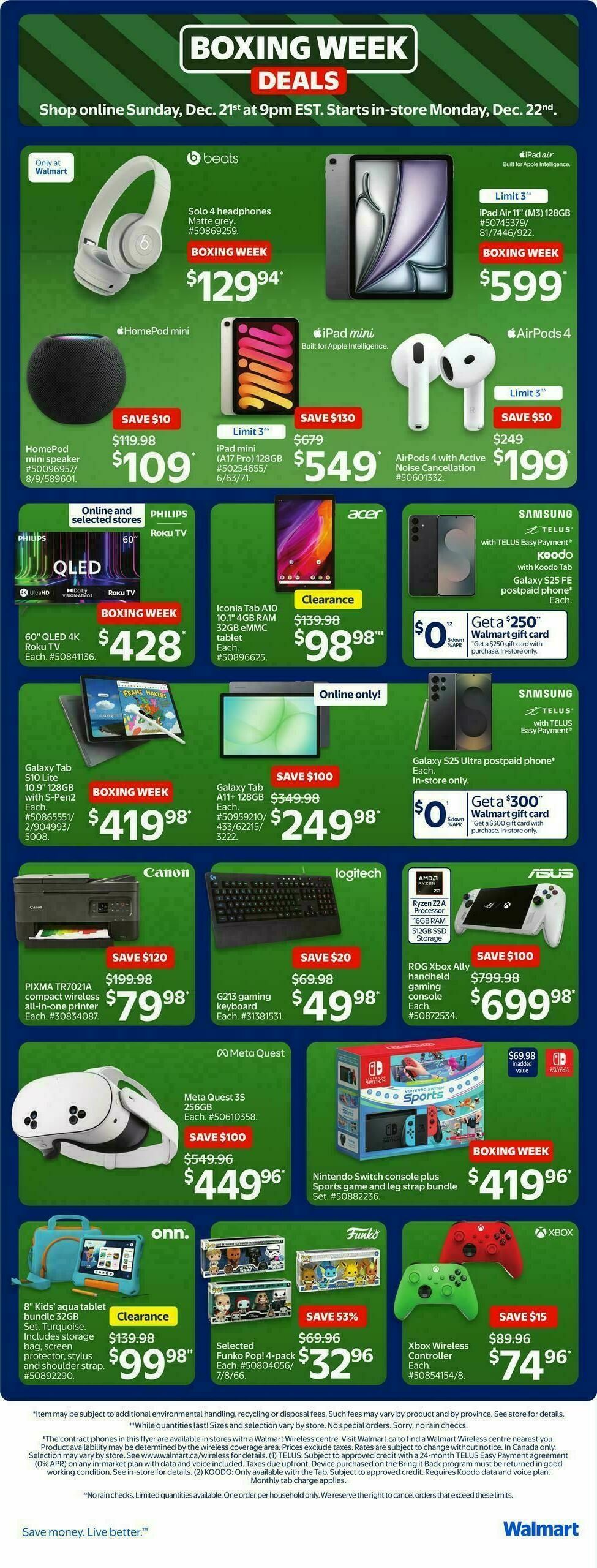 Walmart Boxing Week Deals Flyer from December 22