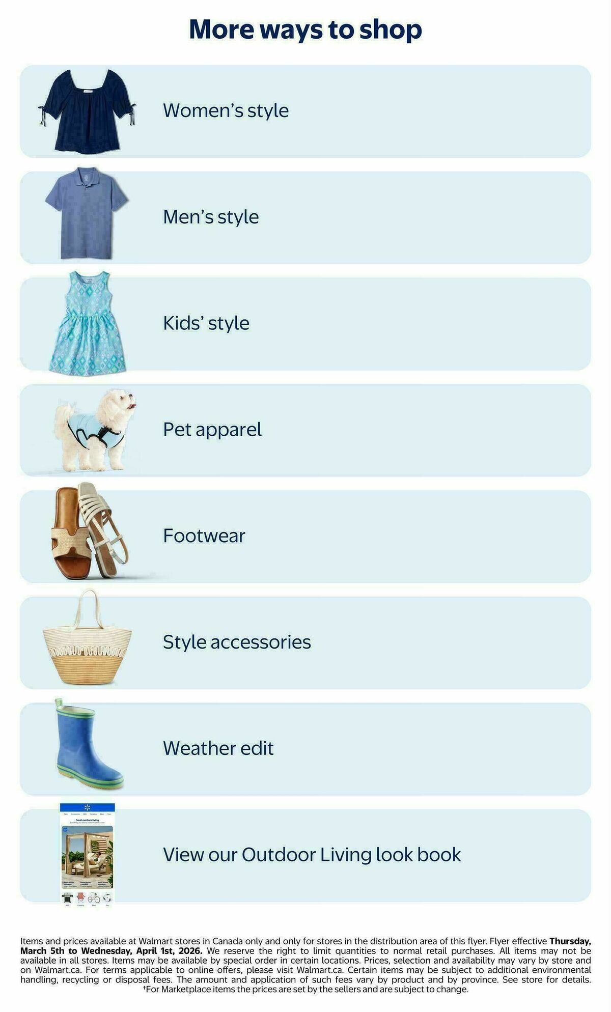 Walmart Spring Fashion Finds Flyer from March 5