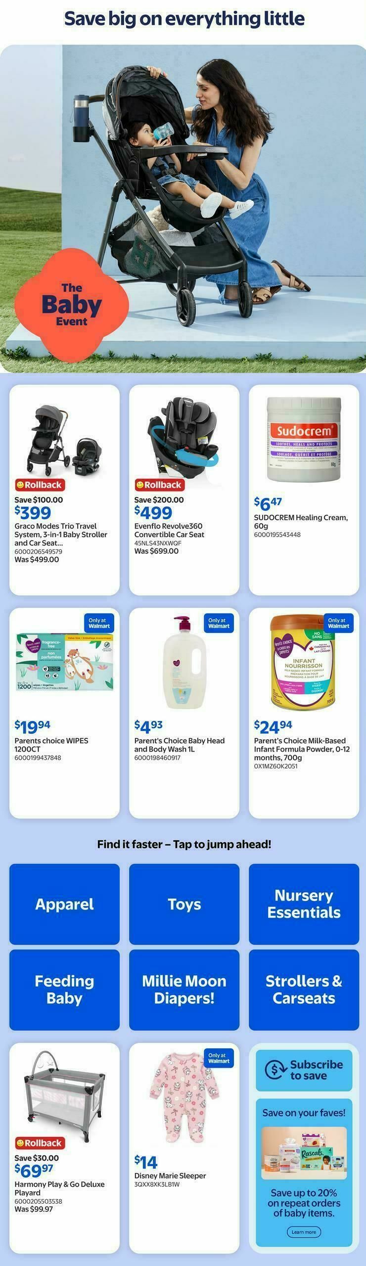 Walmart The Baby Event Flyer from April 16