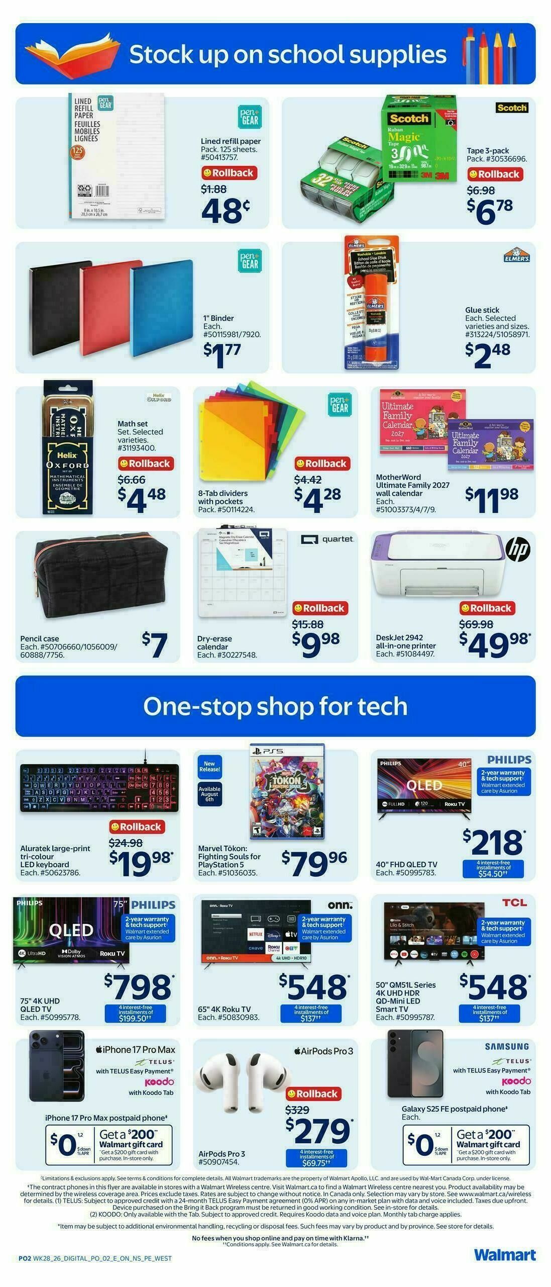 Walmart Back to School Flyer from August 6