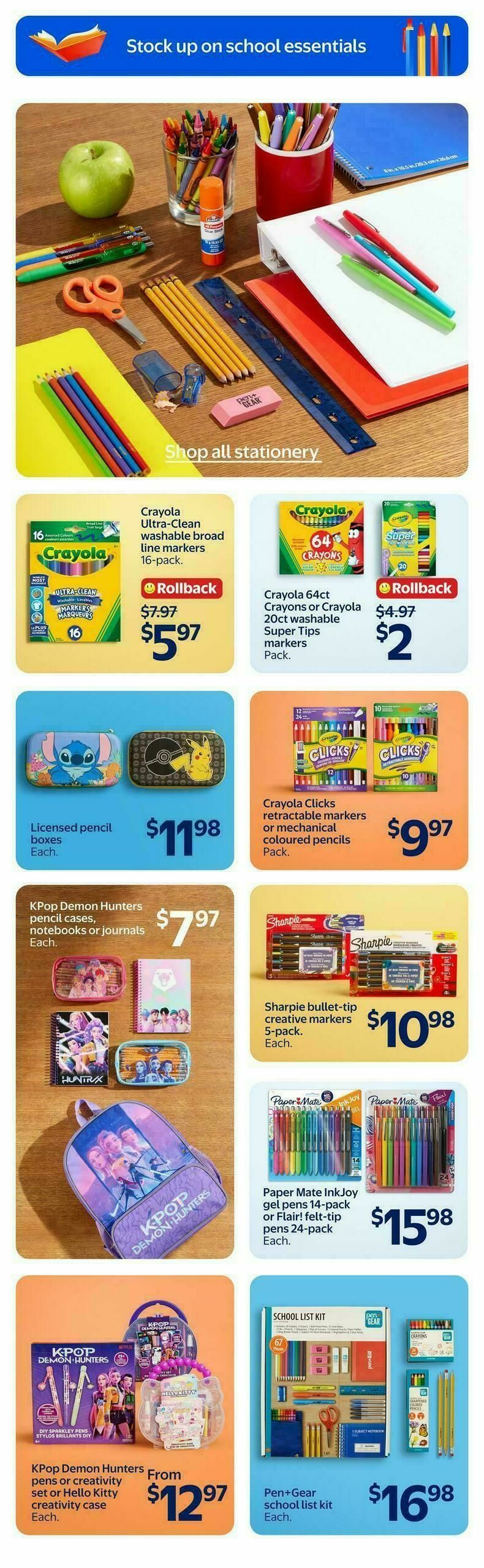 Walmart Back to School Flyer from August 6