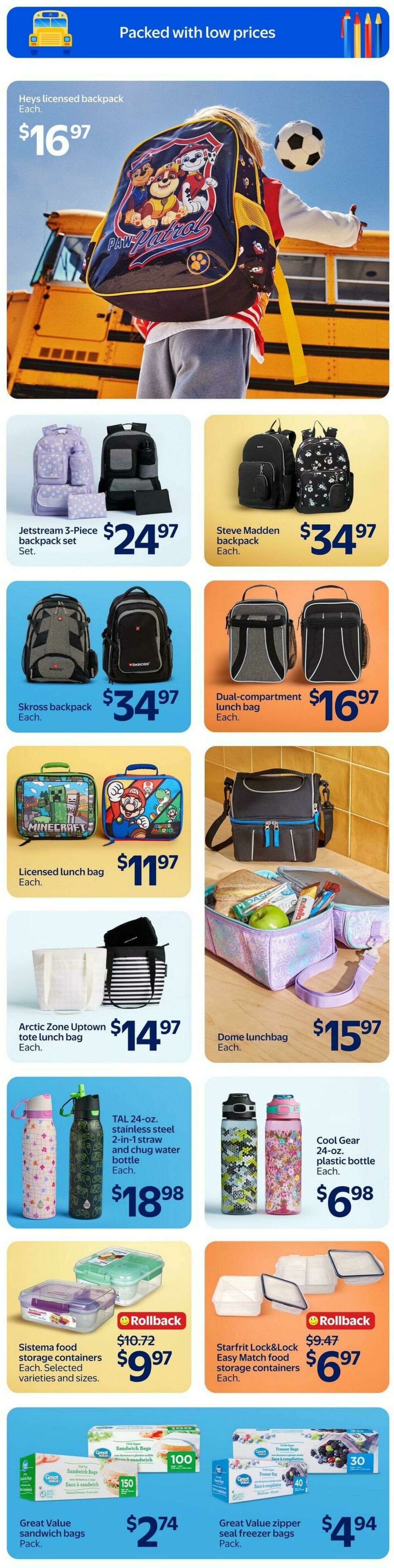 Walmart Back to School Flyer from August 20