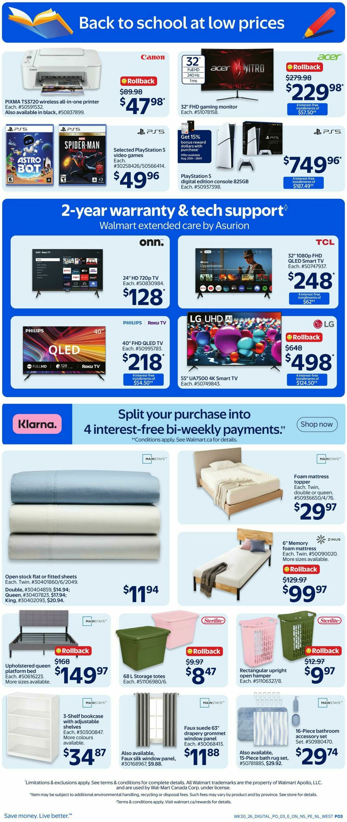 Walmart Back to School Flyer from August 20