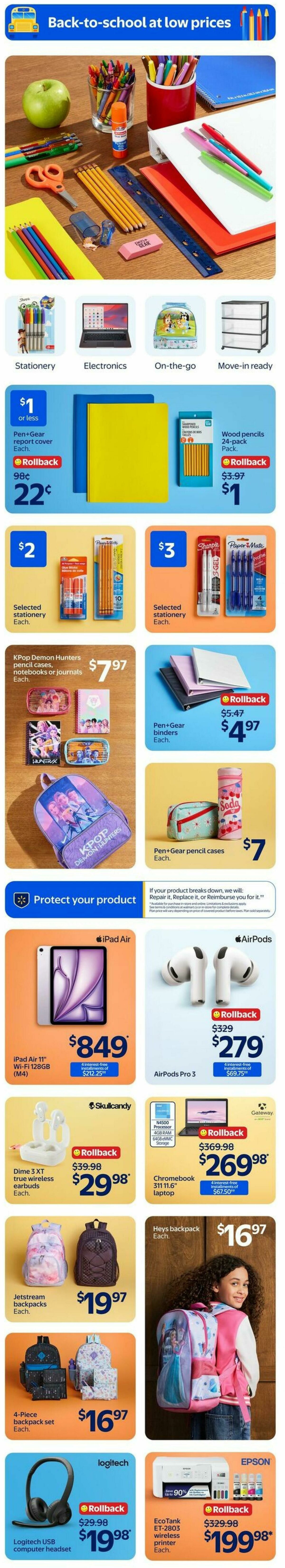 Walmart Back to School Flyer from August 20