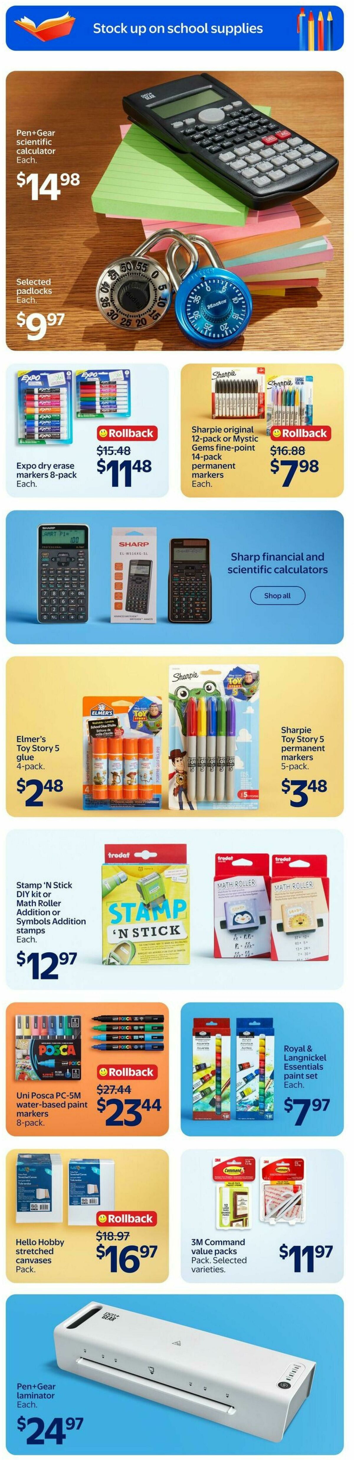 Walmart Back to School Flyer from August 20