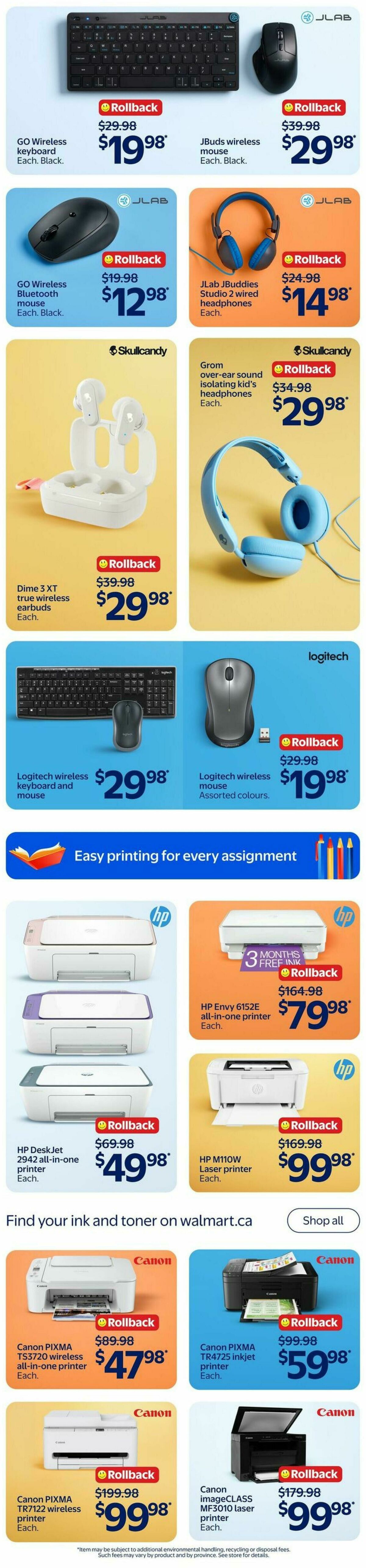 Walmart Back to School Flyer from August 20
